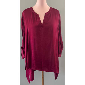 Chico's Women's Burgundy Tunic Top Size XL